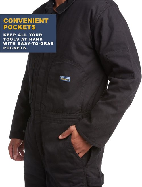 Bass Creek Outfitters Men's Coveralls - Insulated, Water-Resistant Long Sleeve Work Suit | Durable & Comfortable