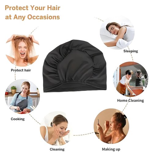12 Pieces Solid Women Chemo Hat Stretchy Turban Beanie,Pre Tied Chemo Head Scarf Beanie Skull Cover Cap for Women Hair Loss (US, Alpha, One Size, Large, Multi-12Pcs-Modal-A)