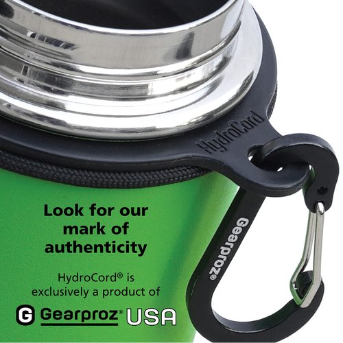 Gearproz HydroCord 1.0 Handle with Wide Mouth Ring and Carabiner, Compatible with 12-64 oz Water Bottles, Hydroflask 1.0, Iron Flask, Thermoflask & Wide Mouth 2.28" Diameter Bottles (Sky Blue)