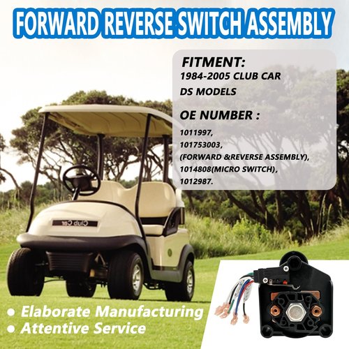 Club Car DS 36V Forward Reverse Switch Assembly with Handle & Micro Switch – Compatible with 1984-2005 Club Car DS Electric & Gas Golf Carts – Replaces OEM# 1011997, 101753003, 1014808, 1012987