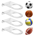 MAQUITA 4 Pcs Basketball Holder Wall Mount, Acrylic Ball Display Rack, Clear Storage Hanger for Football Soccer Volleyball Rugby