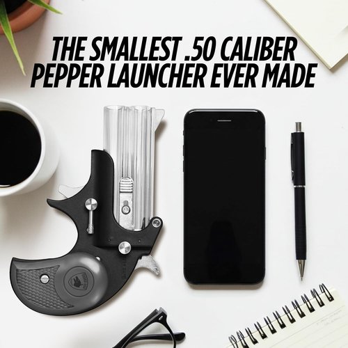 Fireball Mini, Smallest .50 Caliber Launcher, Dual-Ammo Air-Powered Home and Self-Defense Device, 50-Foot Range, Compact Non-Lethal Protection Set with Compressed-Air Capsules and Training Rounds