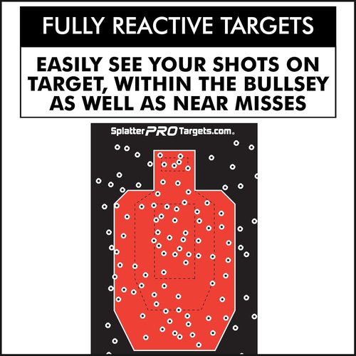IPSC Style Splatter Targets - Fully Reactive 12x18 Inch Design for Clear Hit Visibility