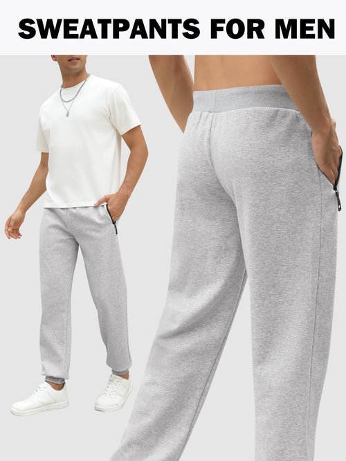 Gihuo 3 Pack Mens Athletic Pants Workout Sweatpants for Men Gym Running Sweat Pants Joggers with Pockets (US, Alpha, Medium, Regular, Regular, BlackDarkGreyLightGrey)