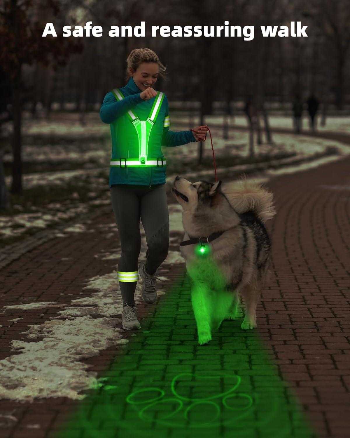 Skiennix LED Reflective Vest | High Visibility Safety Gear for Running, Cycling & Dog Walking - Adjustable Fit for All Sizes