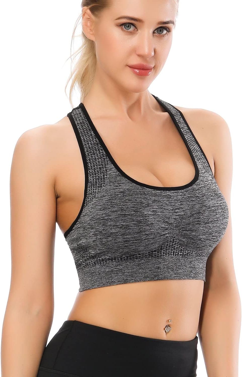 TOBWIZU Sports Bras - Medium Support Yoga & Gym Activewear with Convenient Pocket
