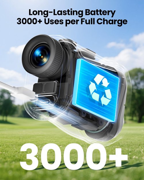 VEELUPLUS Golf Rangefinder with Slope & Magnet, 1000 Yards Range Finde Golf with Flag Pole Locking Vibration, IP54, Ergonomic Design, Anti-Shake, Rechargeable Golf Accessories for Golfers & Hunting