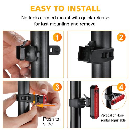 Ascher Bike Tail Light Mount Bracket, Rear Light Bracket, Bicycle Strap Mounting Bracket, Pack of 1