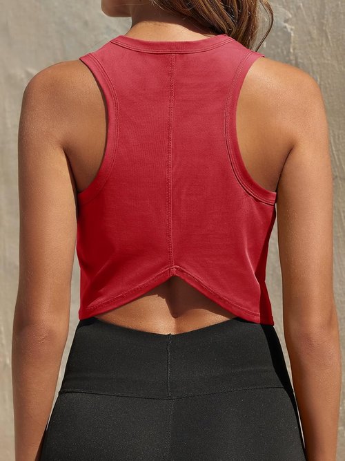 Fisoew Women's Racerback Workout Tank Top - Sleeveless Yoga Activewear Shirt | Comfortable Fit