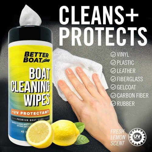 Boat Cleaner Wipes - UV Protection Marine Vinyl Cleaner for Seats, Leather, Dashboard & Interior