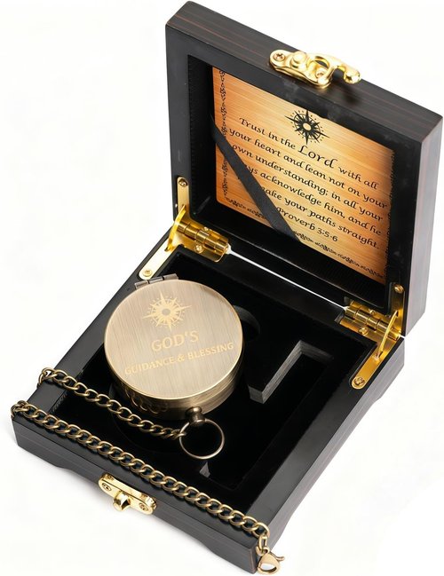God's Guide & Blessing Wood Box | Inspirational Gift for Men & Boys - Perfect for Baptism & Graduation