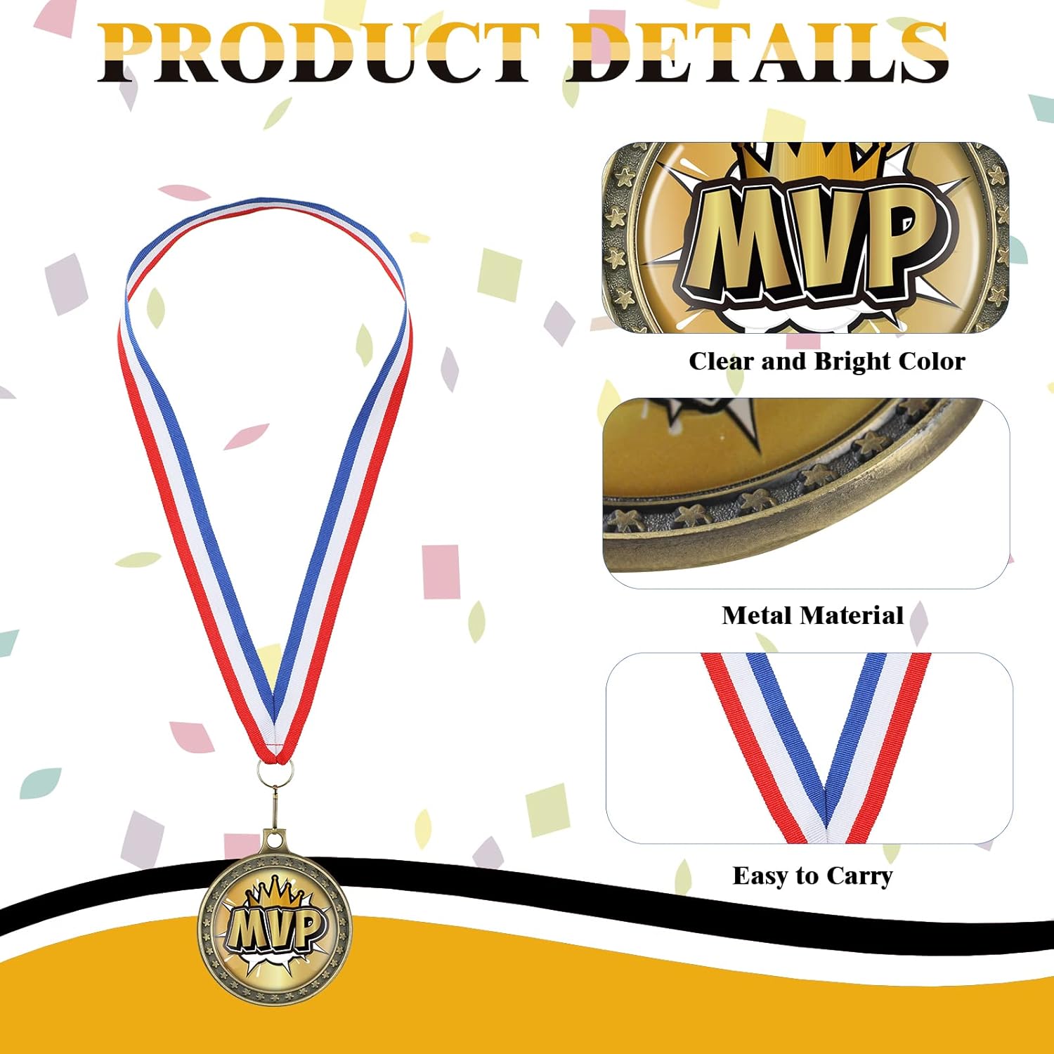 XunYee MVP Champion Awards Medals - Victory Medals for Softball, Baseball, Football & Soccer Teams