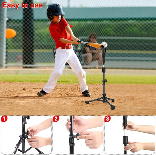 BaseGoal Kids Baseball Tee - Adjustable Height Batting & Softball Hitting Tee | Perfect for Teeball