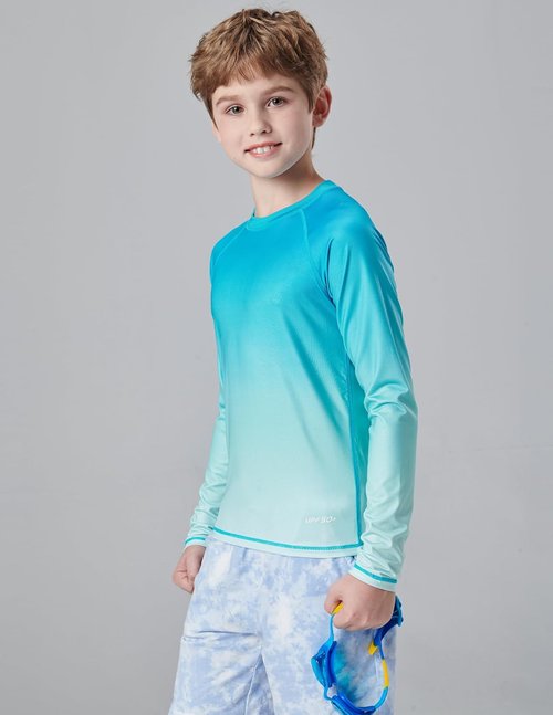 Liberty Pro Boys' Rash Guard Swim Shirts - UPF 50+ Long Sleeve, Quick Dry UV Protection | 3 Pack