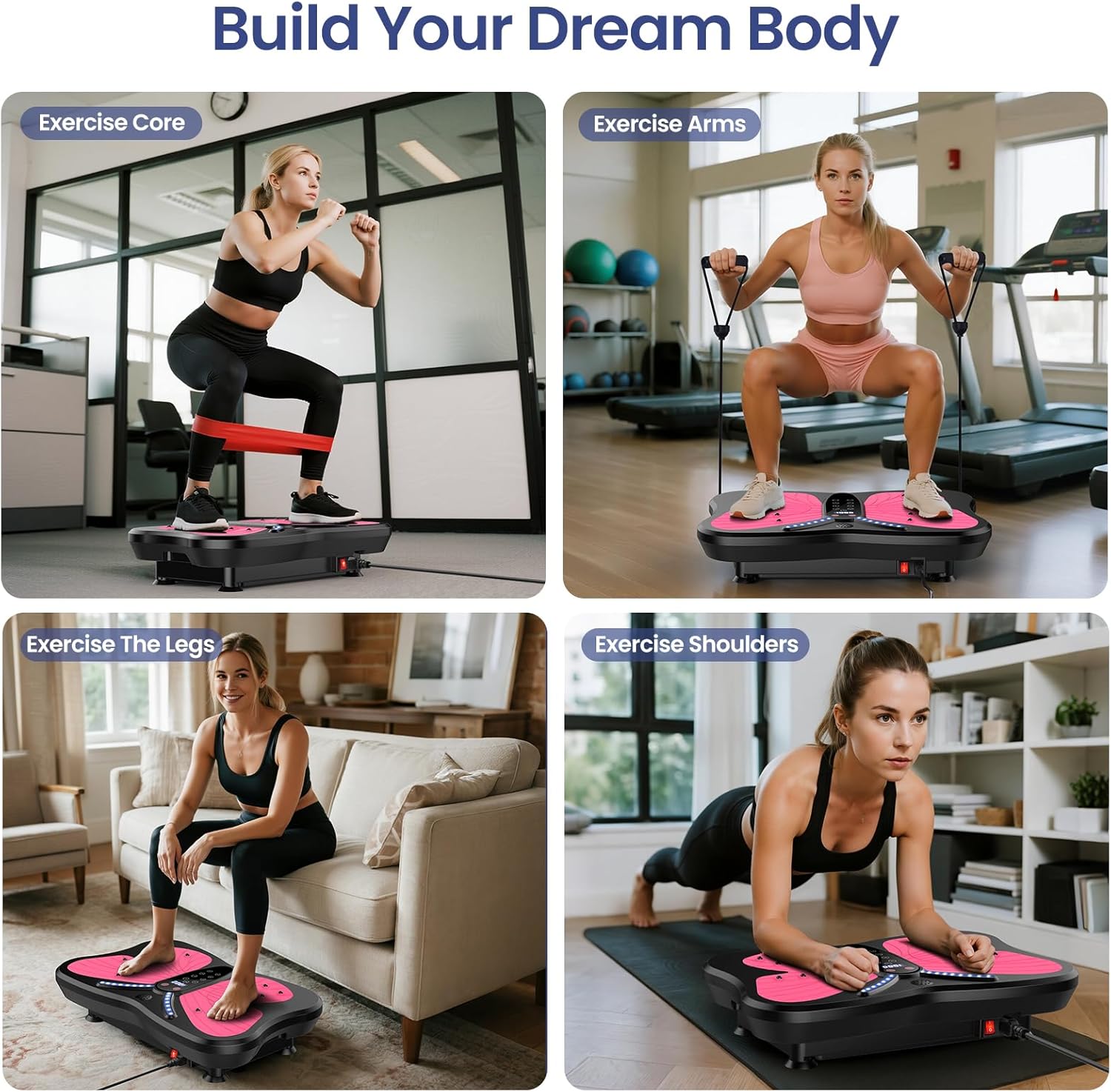 Skiennix Vibration Plate Exercise Machine - Full-Body Weight Loss & Lymphatic Drainage | 400 Lbs Capacity, 200 Adjustable Speeds