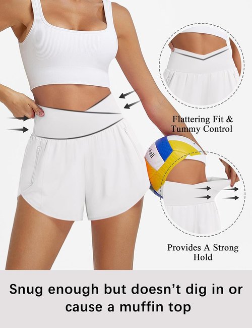BMJL Women's High Waisted Athletic Shorts - Quick Dry Gym Shorts with Pockets | 2.5" Length