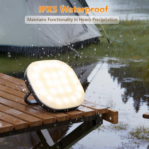 Solar Camping Lights, Solar Camping Lantern Rechargeable 5000mAh LED 5 Light Modes IP65 Waterproof with USB Charging – Lanterns for Power outages Hurricane, Hiking, Fish, Emergency, and Home