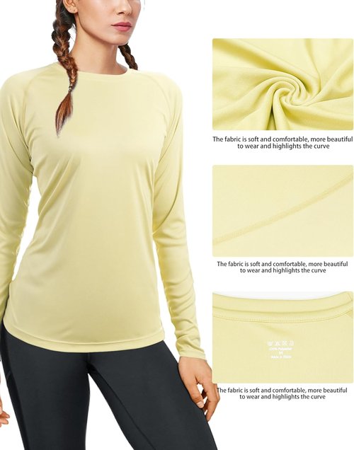 Isnowood Women's Sun Protection Long Sleeve Shirt - UPF 50+ UV Rash Guard for Hiking & Running