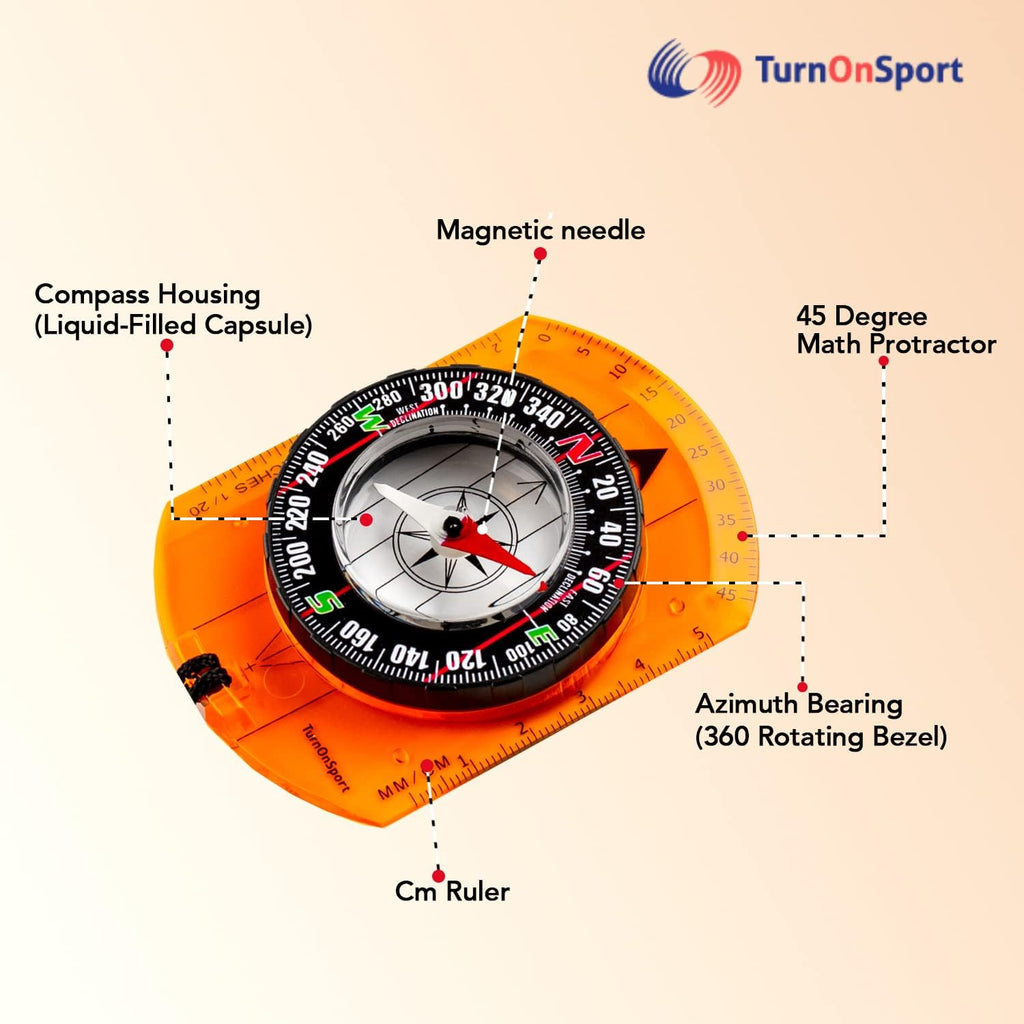 Orienteering Compass - Advanced Hiking & Camping Navigation Tool - Perfect for Kids & Scouts