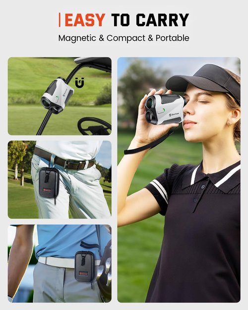 Bestsee Range Finder Golf -1500 Yards Laser Range Finder with Slope, High-Precision Flag Pole Locking Vibration, 7X Magnification, Rechargeable Range Finders with Magnet Stripe for Golfing
