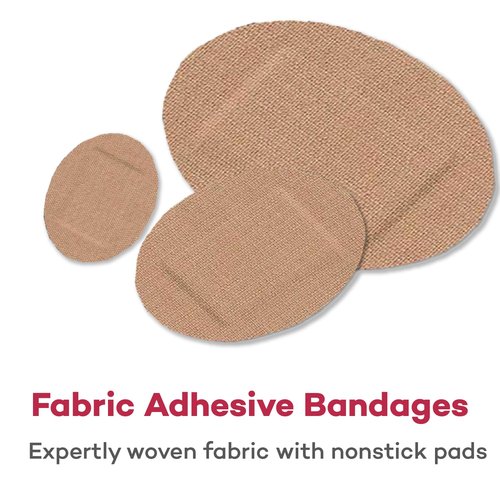 Dealmed Flexible Fabric Oval Spot Adhesive Bandages – 100 Count (3 Pack) Non-Stick Pad, Latex Free, Wound Care for First Aid Kit, 7/8" x 1 1/4"