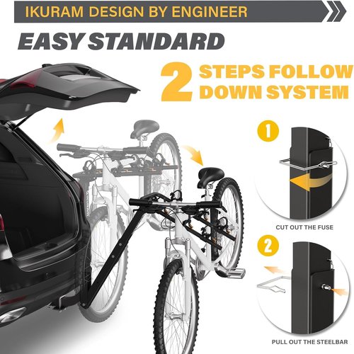 3 Bike Rack - Foldable Hitch Mount Bicycle Carrier for Cars, Trucks & SUVs | Fits 2" Hitch Receiver