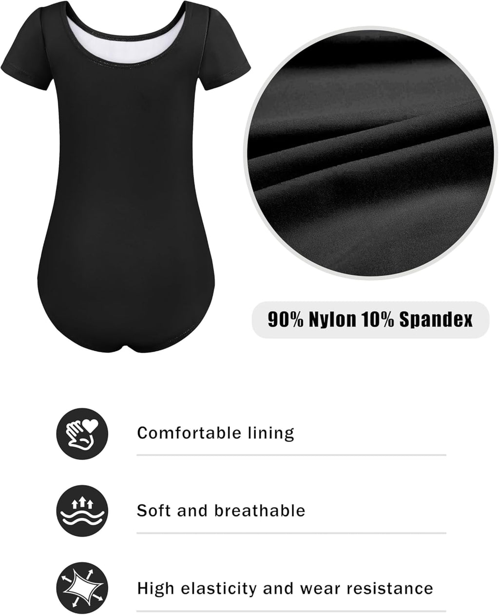 Skiennix Dance Ballet Leotards - Short Sleeve Toddler Gymnastics Bodysuit for Girls