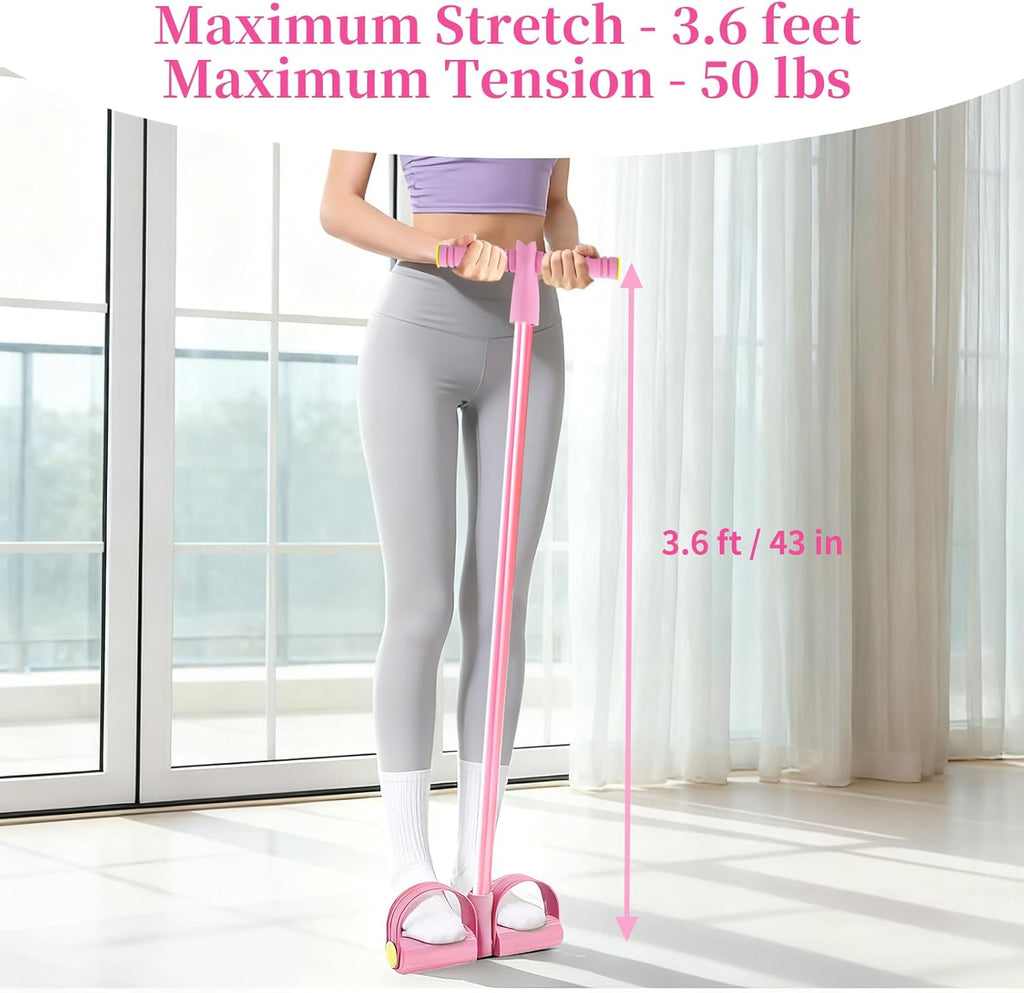 Upgrade Pedal Resistance Bands by [Brand Name] - 6-Tube Manual Tension Training | Natural Rubber for Full-Body Workouts