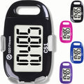 OZO Fitness Clip-on 3D Pedometer for Walking Steps Counter with Lanyard, Simple Exercise Tracker for Women and Seniors with Large Accurate Digital Display, Portable Minimalist Sports Monitor, Black