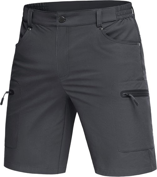 MAGCOMSEN Men's Hiking Cargo Shorts - Lightweight 10" Outdoor Work Shorts with 5 Pockets for Travel