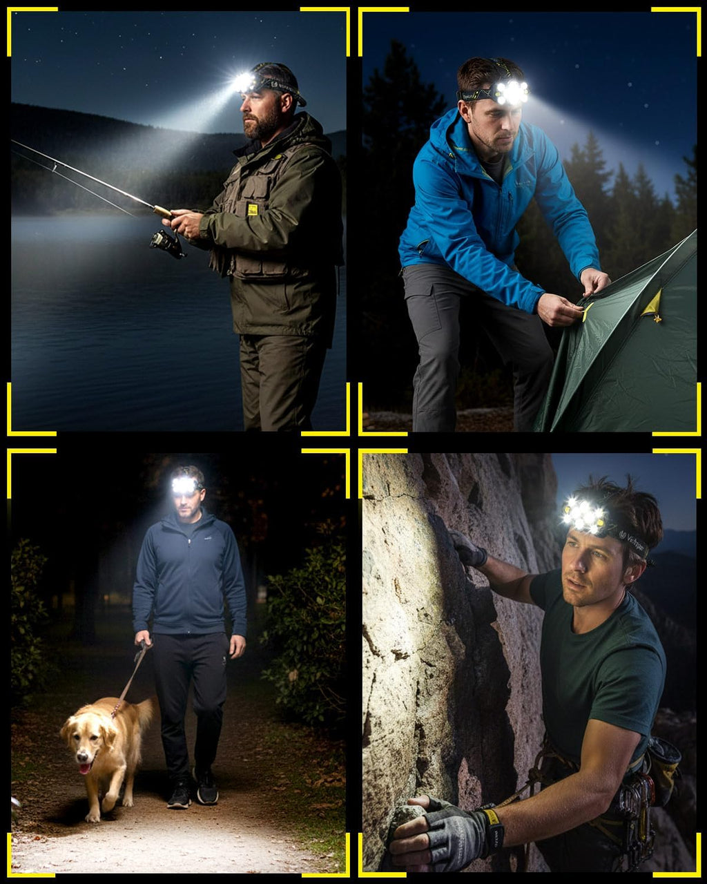 Victoper Rechargeable Headlamp - High Lumen 10 LEDs with 8+2 Modes & Red Light | Waterproof for Outdoor Activities