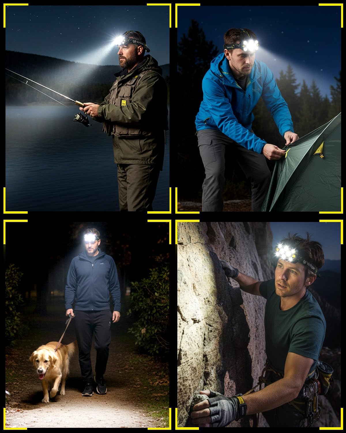 Victoper Rechargeable Headlamp - High Lumen 10 LEDs with 8+2 Modes & Red Light | Waterproof for Outdoor Activities