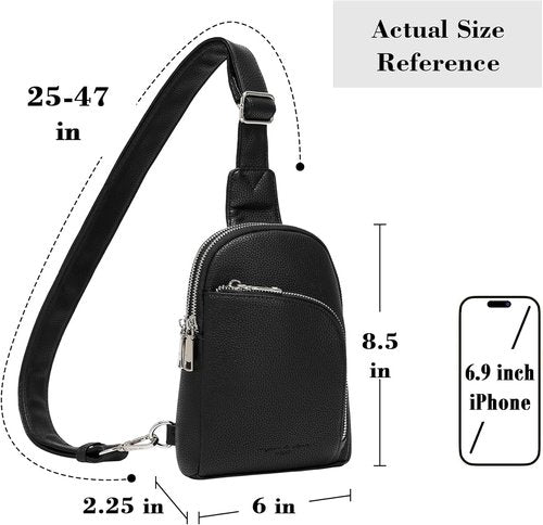 INICAT RFID Blocking Sling Bag - Anti-Theft Crossbody Purse for Women | Vegan Leather Travel Fanny Pack