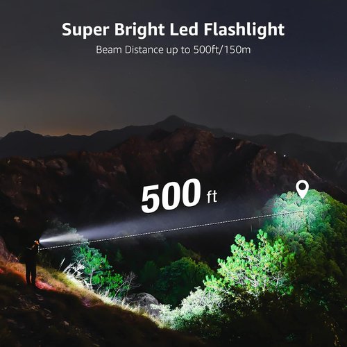 Lepro LED Flashlight - High Lumens, 5 Lighting Modes, Zoomable & Waterproof | Lightweight Emergency Light