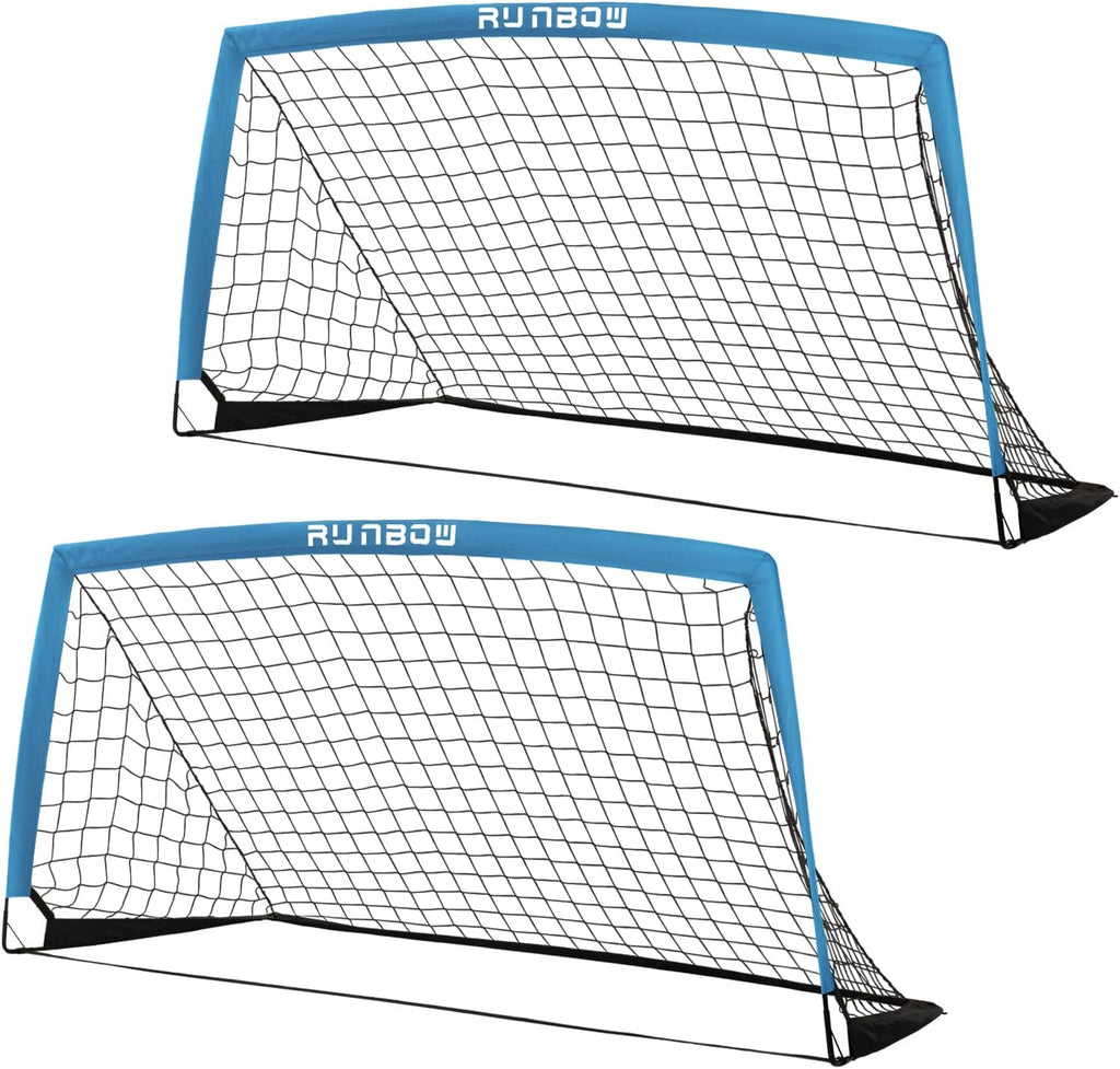 RUNBOW Kids Soccer Goal - 6x4 FT Portable Folding Net with Carry Bag for Indoor/Outdoor Training