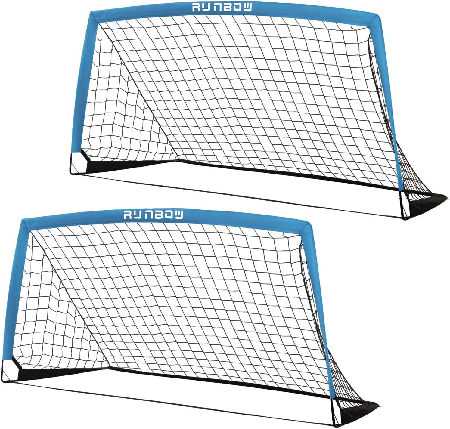 RUNBOW Kids Soccer Goal - 6x4 FT Portable Folding Net with Carry Bag for Indoor/Outdoor Training