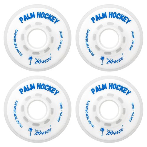 Palm Hockey Breeze Inline Hockey Wheels – 76A Indoor Skate Wheels – Smooth Grip for Sport Court – 76mm – 4 Pack