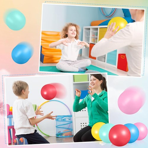 Aoriher 10 Pcs Mini Pilates Balls - 9 Inch Anti-Burst Yoga Balls for Stability & Core Workout