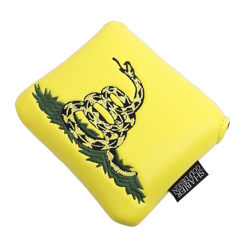 SHABIER Yellow Golf Large Mallet Headcover with Snake Design for Golf Putter Club