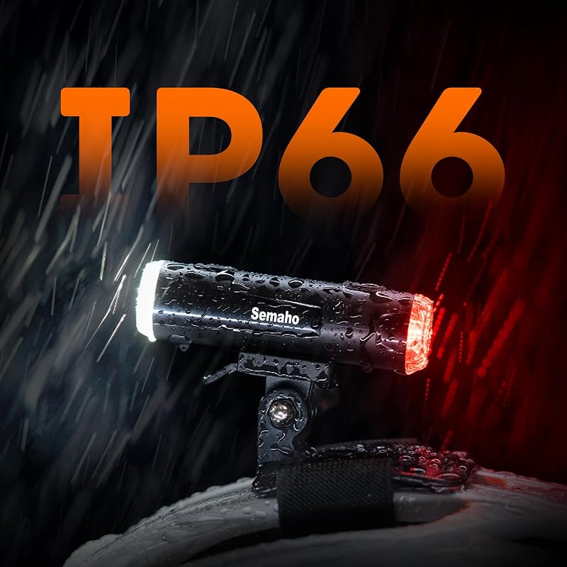 2-in-1 Rechargeable Helmet Light with 360° Front & Rear LED, IP66 Waterproof Bicycle Night Light