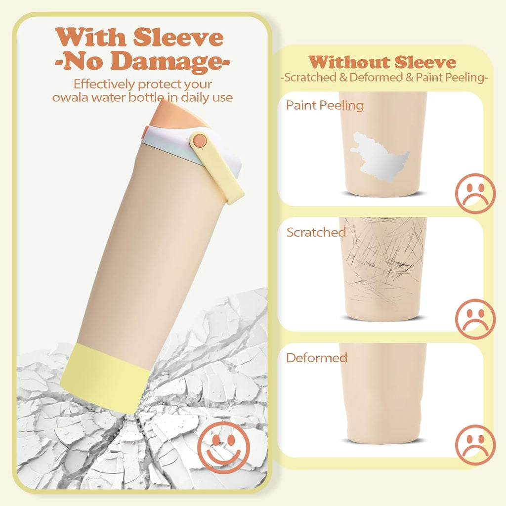Owala Silicone Boot Set - Non-Slip, Scratch-Resistant Stability Enhancer for 30oz & 40oz Bottles | Yuzu Yellow