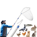 Chicken Catching Net ,Chicken Catcher Leg Hook , Extendable from 33" to 75.5" Made of Stainless Steel TubeSuitable for Catching Small Duck,Goose,Bird, Skunk Bat and Fishnet etc,（15.3 x 23.2 Inch Net）