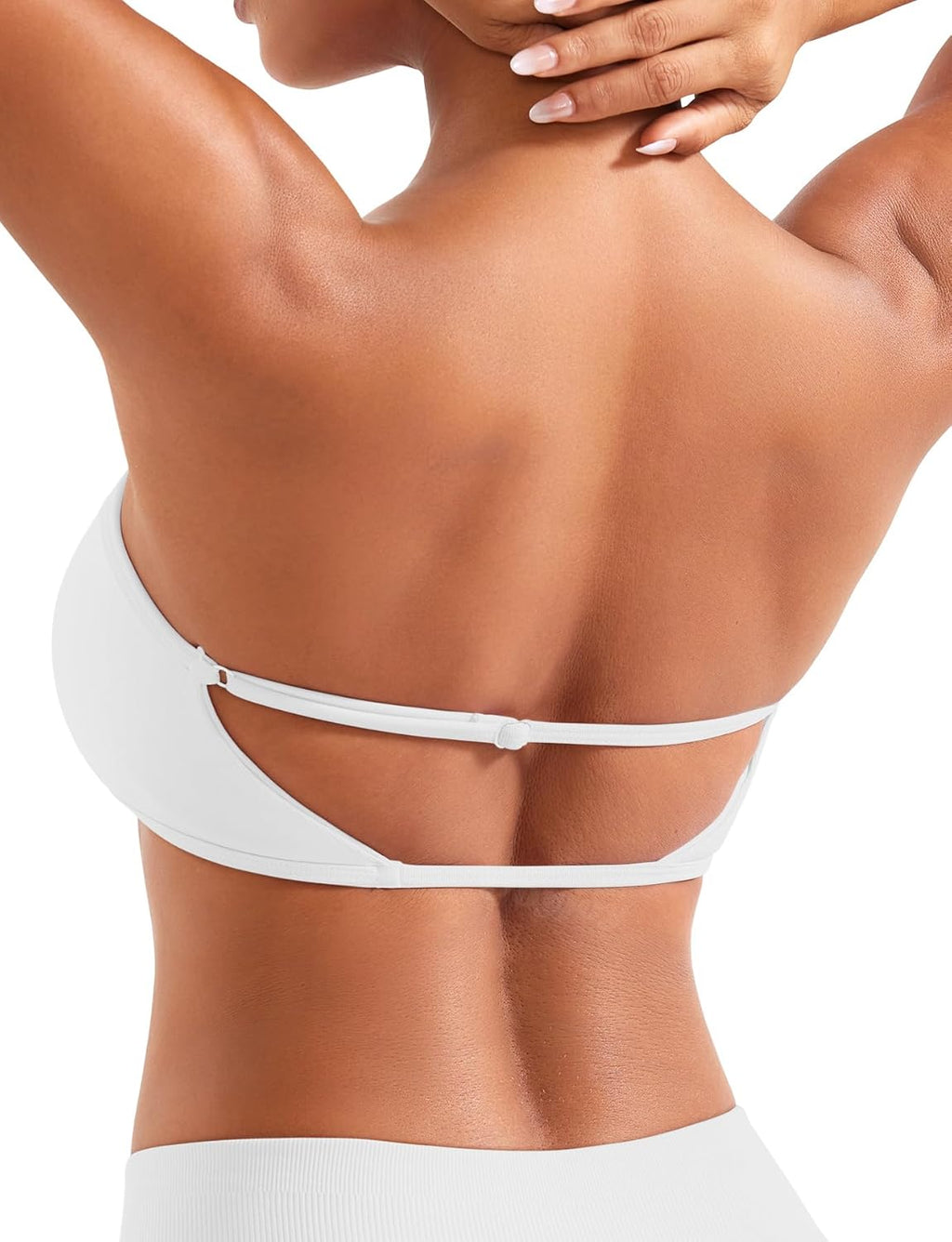 VOYJOY Backless Bandeau Bra - Adjustable Workout Top for Comfort & Support | Basic Tank Design