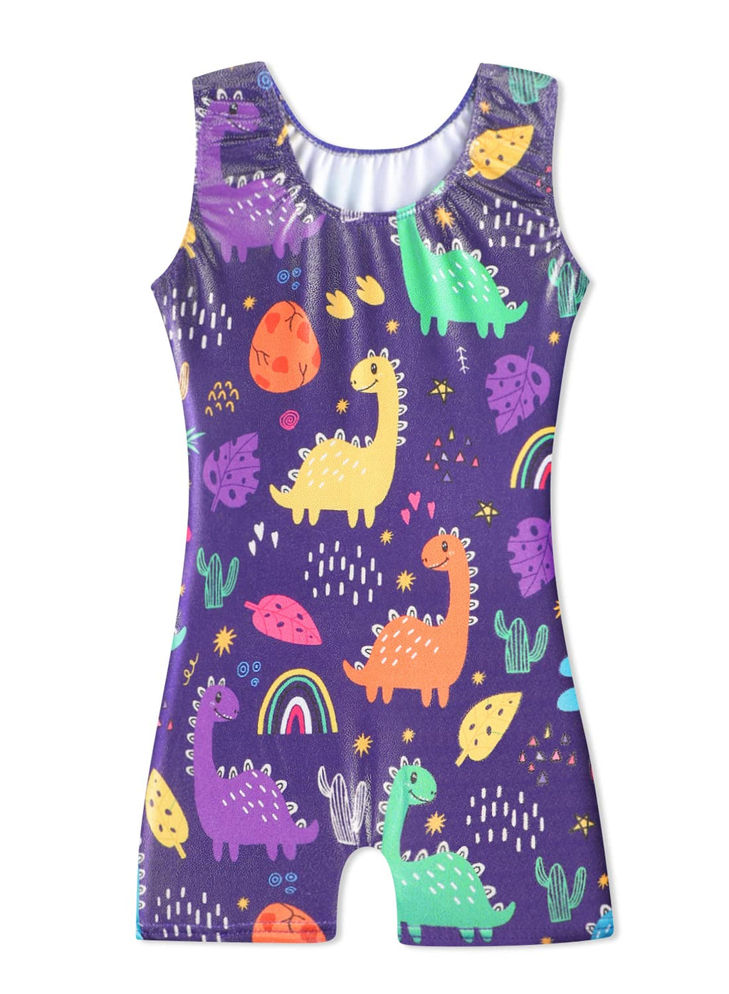 HOZIY Gymnastics Leotard Toddler Girl Dinosaur 4t 5t 4-5t Biketard Sparkly Cactus Stars Colorful Multicolored Dark Purple Sparkly Rainbow Outfits Clothing Apparel