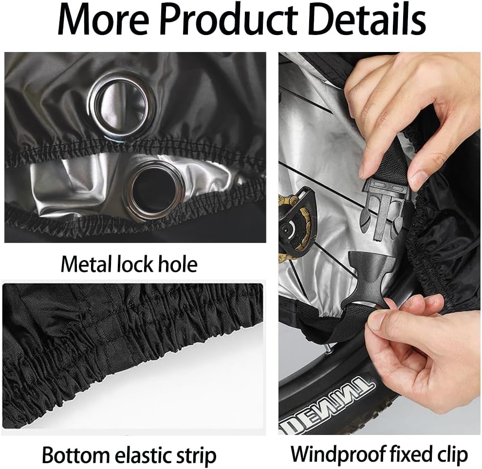 Skiennix 2XL Large Bike Covers - Waterproof Outdoor Protection for 2 or 3 Bicycles with Lock Hole