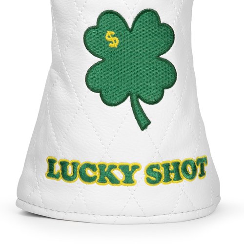 Golf Club Covers, 1pc or 3pcs Golf Headcovers Set 1 3 h, White PU Leather Driver Headcover, 3 Wood Cover, Hybrid Headcover Lucky Clover Style Golf Club Protective Case (3pcs (D +F +H))