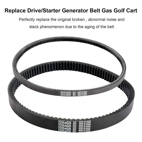 ROYKAW EZGO TXT Gas Drive Belt & Starter Belts Kit for EZGO 4 Cycle Gas Golf Cart TXT Cushman Express Marathon Medalist ST Vehicles Terrain 1994-2013, OEM # 72054G01, 72024G01, 72025G01, 26414G01