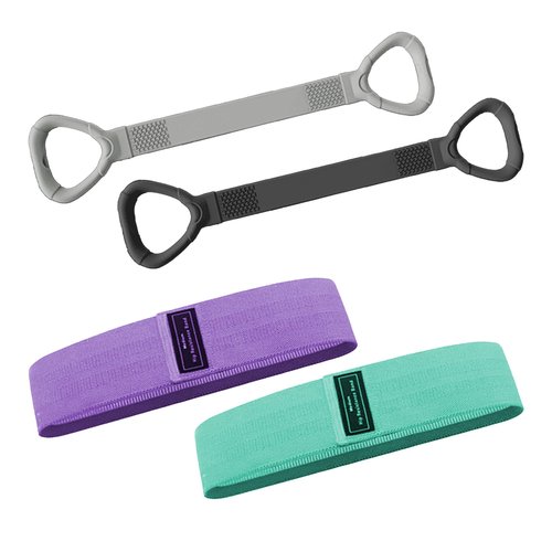Full Body Resistance Bands Set for Women & Men, Professional Upper & Lower Body Workout Bands for Arms, Legs, Glutes, Yoga, Strength Training, Home Gym Fitness Equipment (GreenPurple 4pcs)