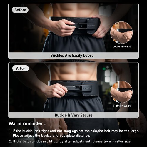 MANUEKLEAR 10mm Thick & 4inch Wide Weight Lifting Belt Lever, Lever Belt Weightlifting for Men and Women, Powerlifting Lever Gym Belt for Squat Deadlift Workout (Black, M(29-35inches))