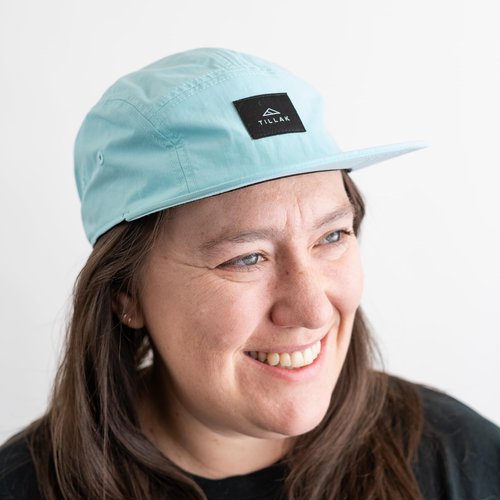 Tillak Wallowa Camp Hat, Lightweight Nylon 5 Panel Cap with Snap Closure (Sky Blue)